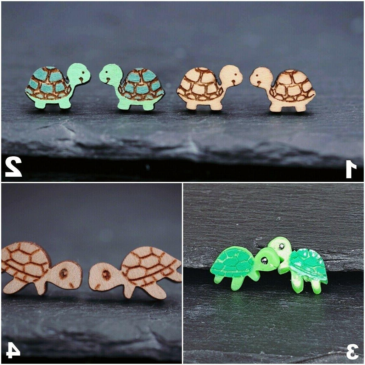 orecchini con vero legno tartaruga a clip