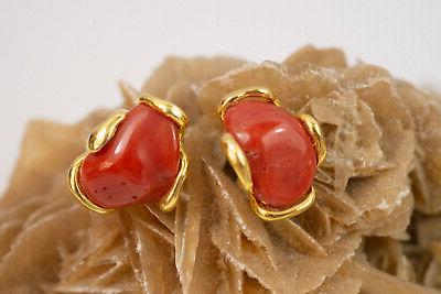 orecchini corallo rosso naturale del mediterraneo argento