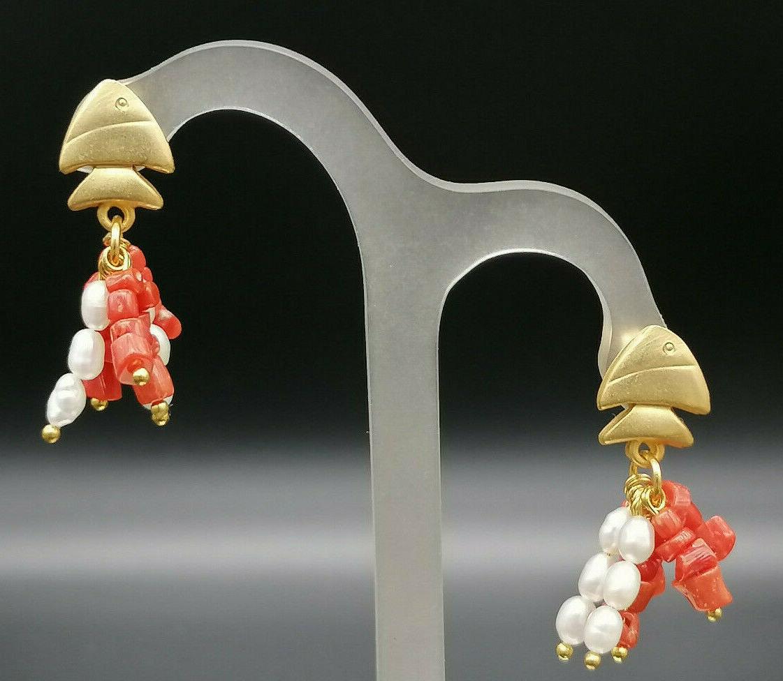 orecchini corallo rosso vero perle naturali fatti