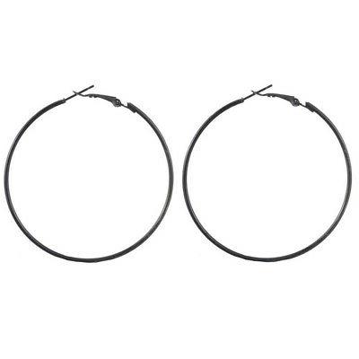 orecchini creoli 60mm 6cm nero grigio scuro