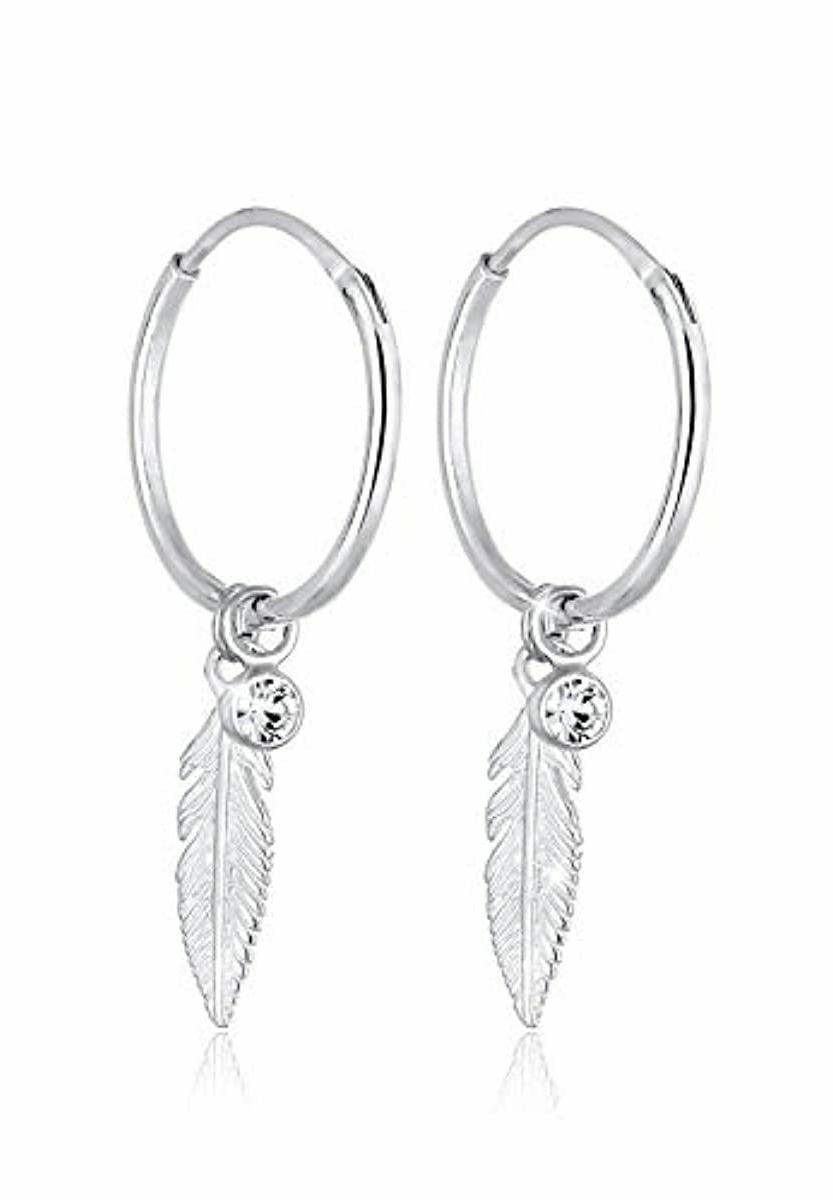 orecchini creoli da donna con piume con