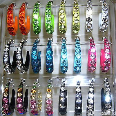 orecchini cristallo colorati strass cerchi verde arancione