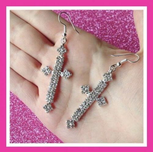 orecchini croce con strass vari modelli leggerissimi