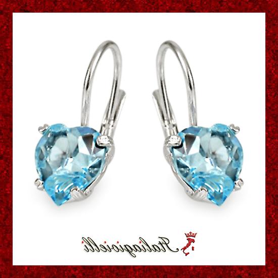 orecchini cuore acquamarina gioielli donna in argento