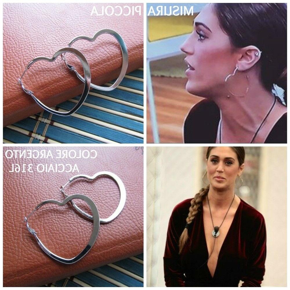 orecchini cuore cerchio in acciaio 316l col