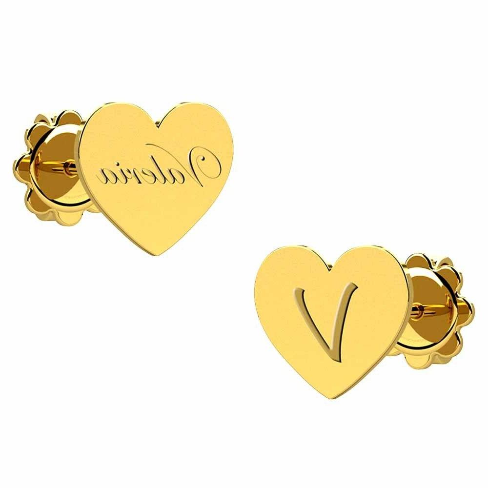 orecchini cuore con lettera argento 925 rodiato
