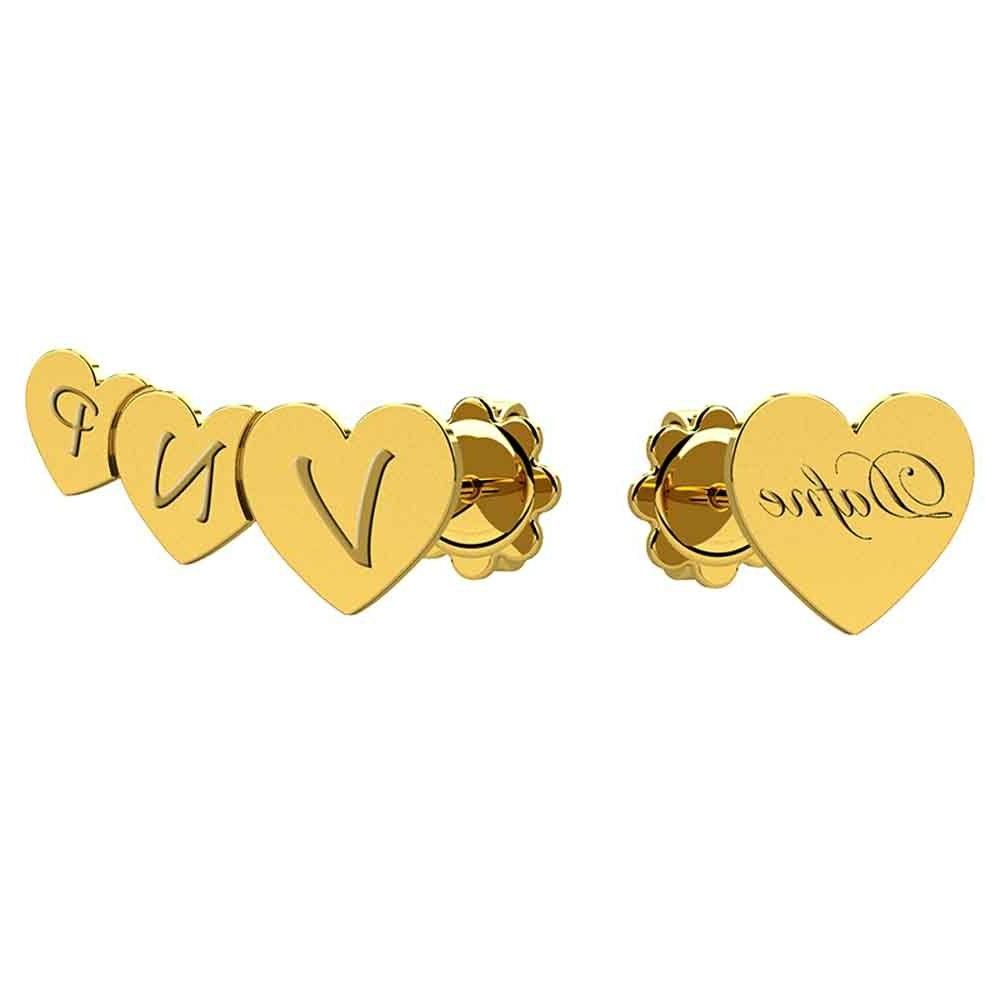 orecchini cuore nome argento giallo 925 rodiato