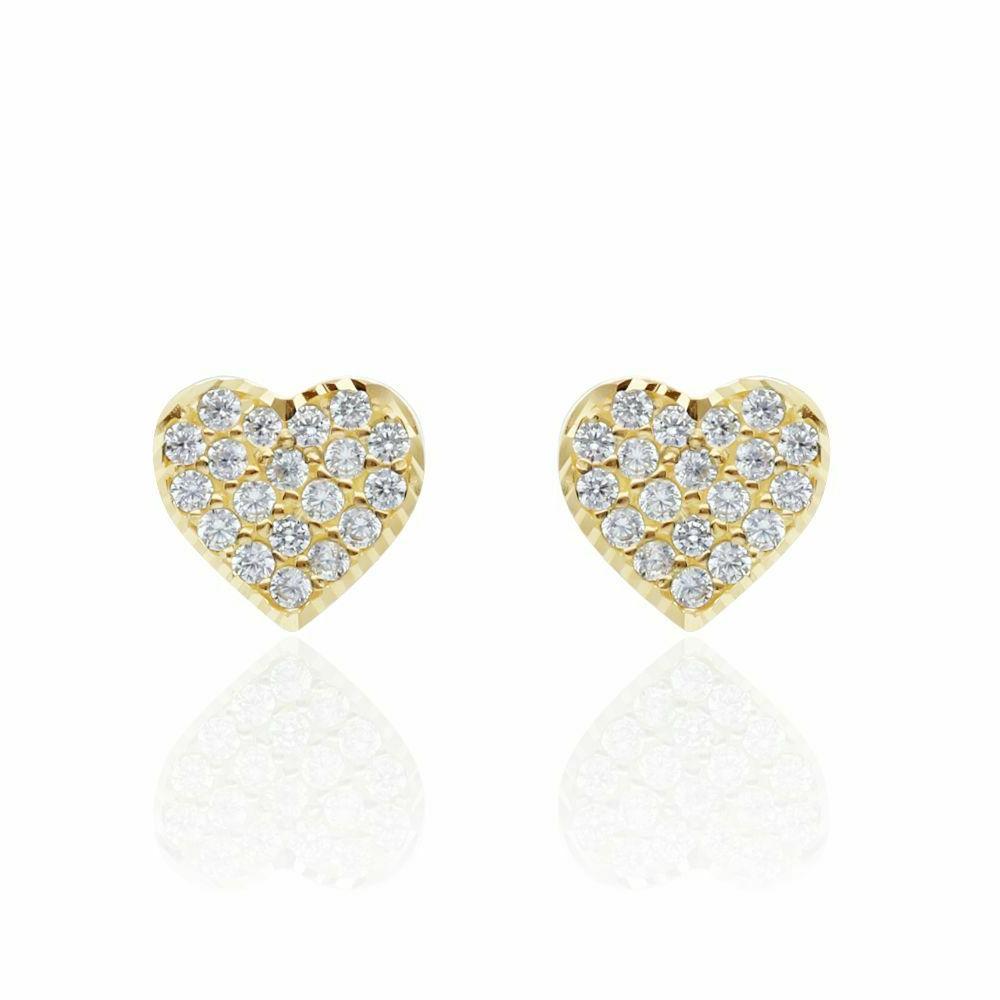 orecchini cuore oro bianco e giallo con