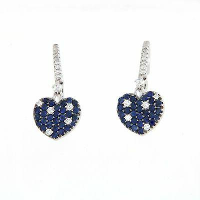 orecchini cuori zaffiri blu diamanti