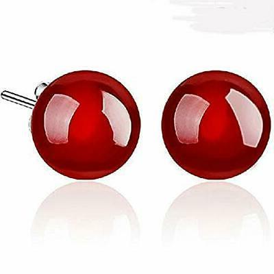 orecchini da bambina perla rossa lobo colore