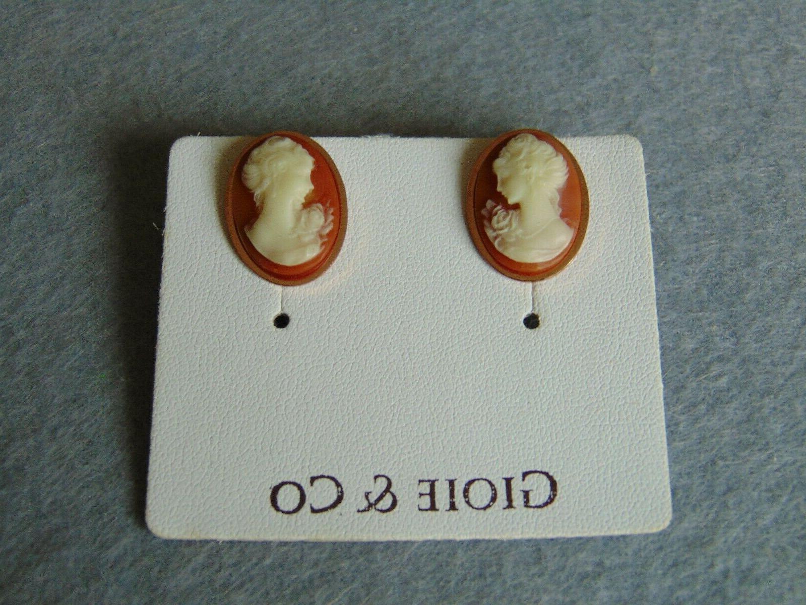 orecchini da donna a lobo imitazione cammeo