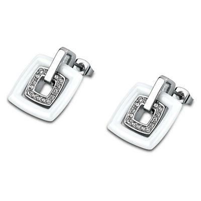 orecchini da donna acciaio inox argento ceramica