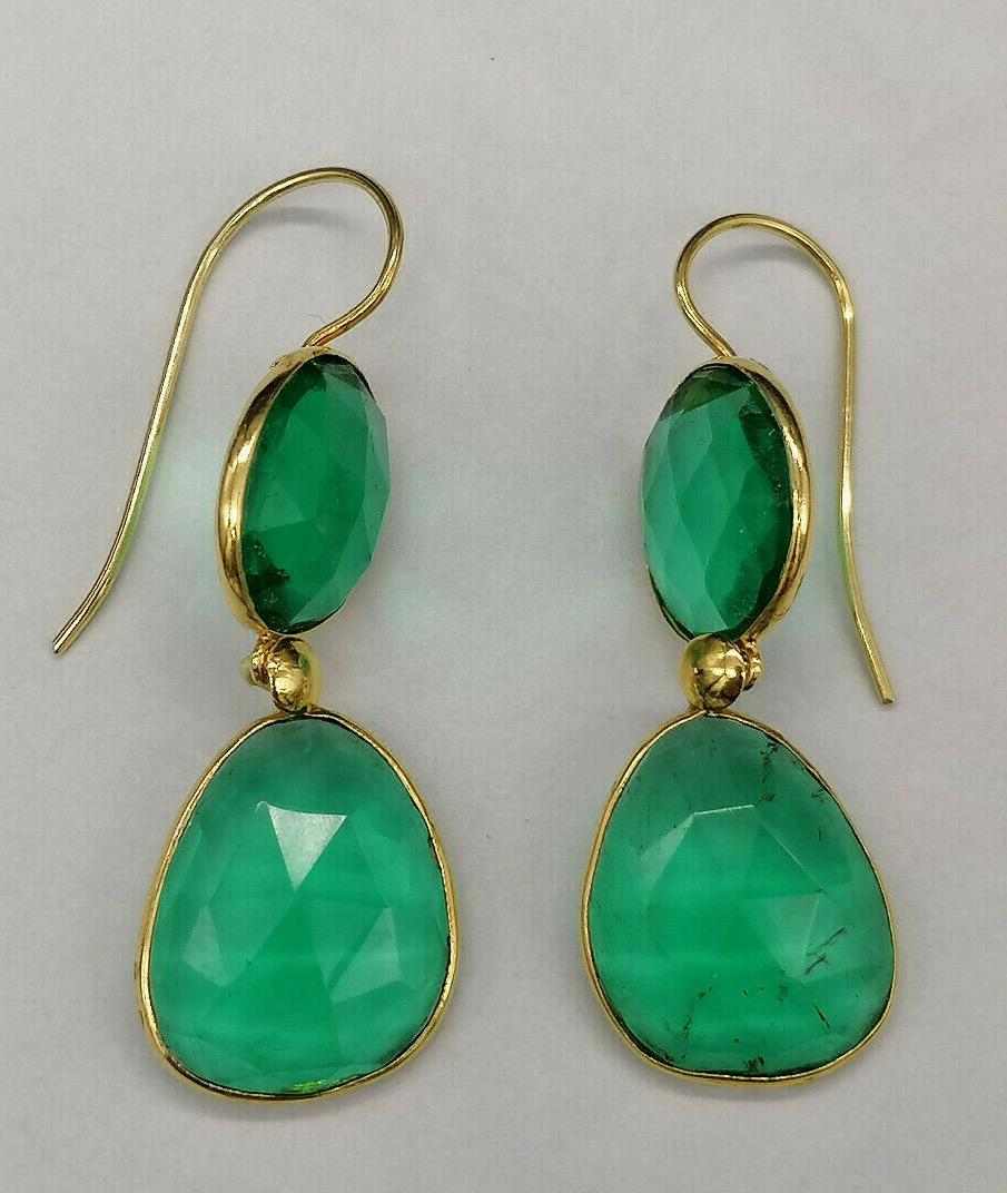 orecchini da donna agata verde pendenti argento