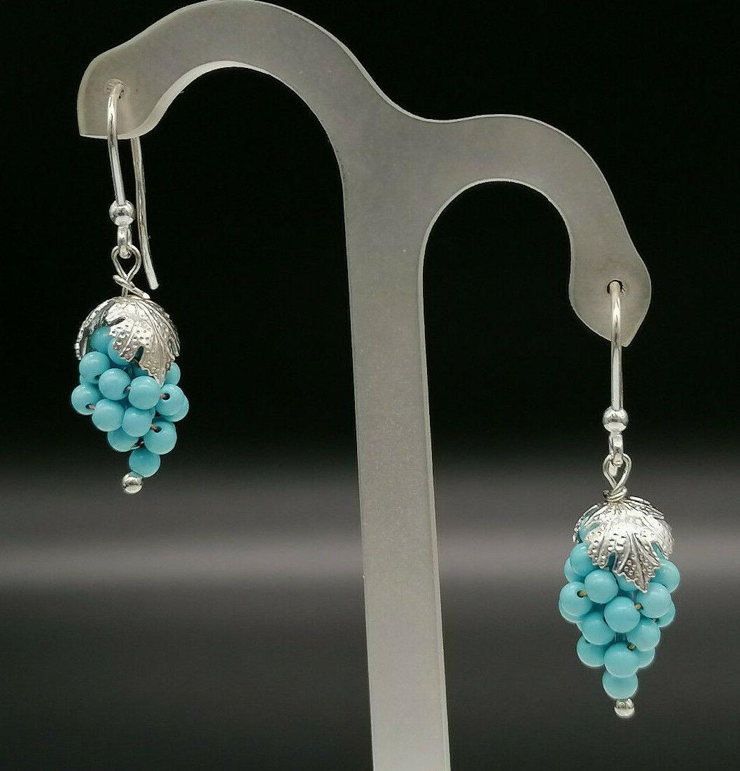 orecchini da donna argento e turchese pendenti