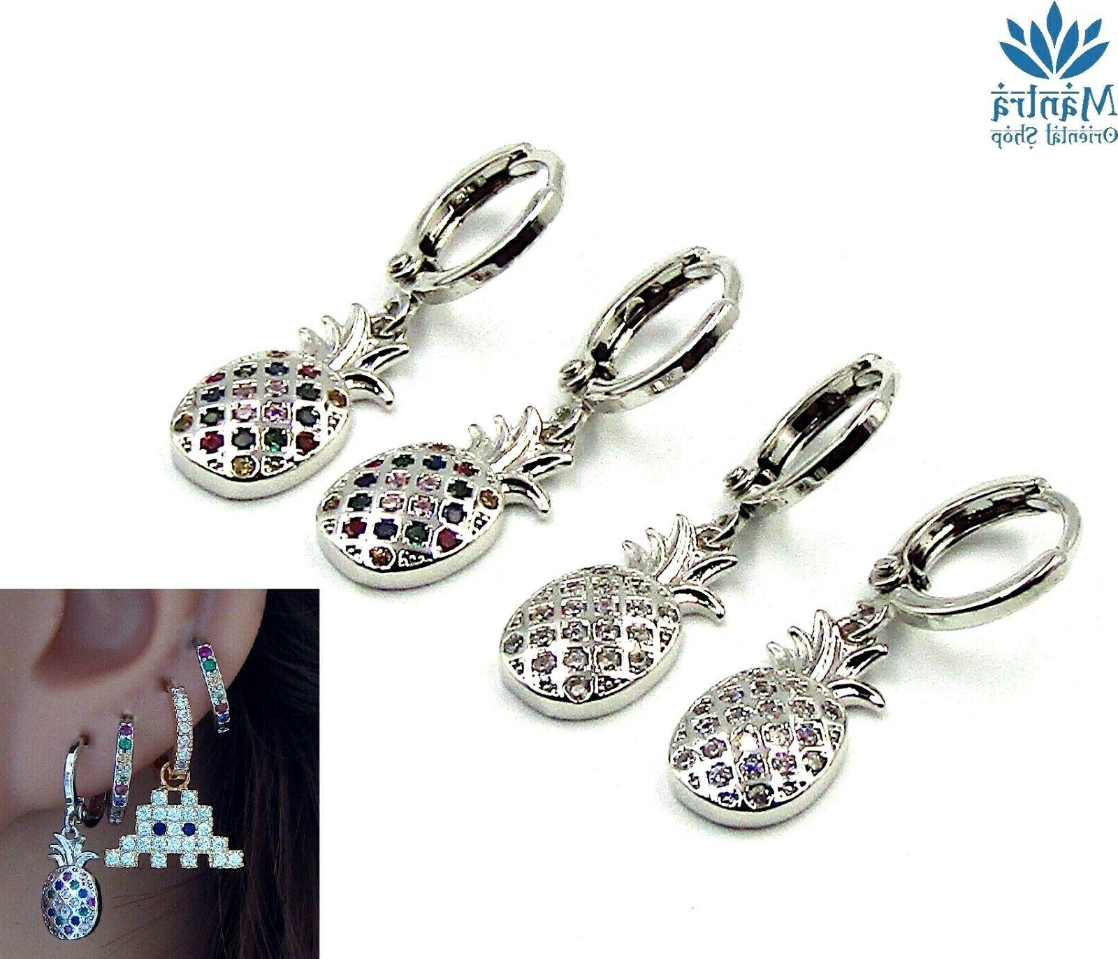 orecchini da donna cerchio piccoli con ananas