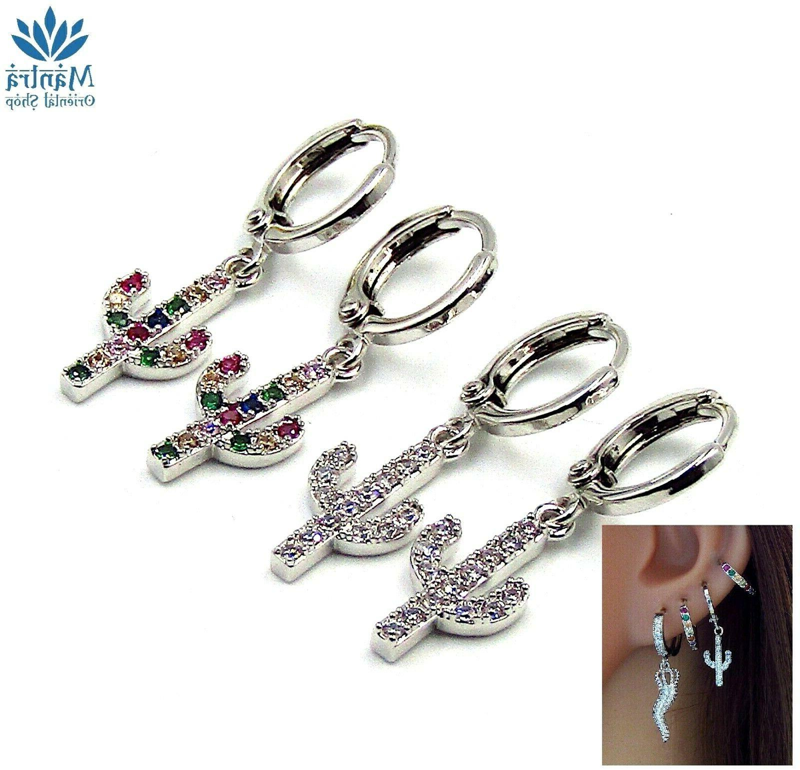 orecchini da donna cerchio piccoli con cactus