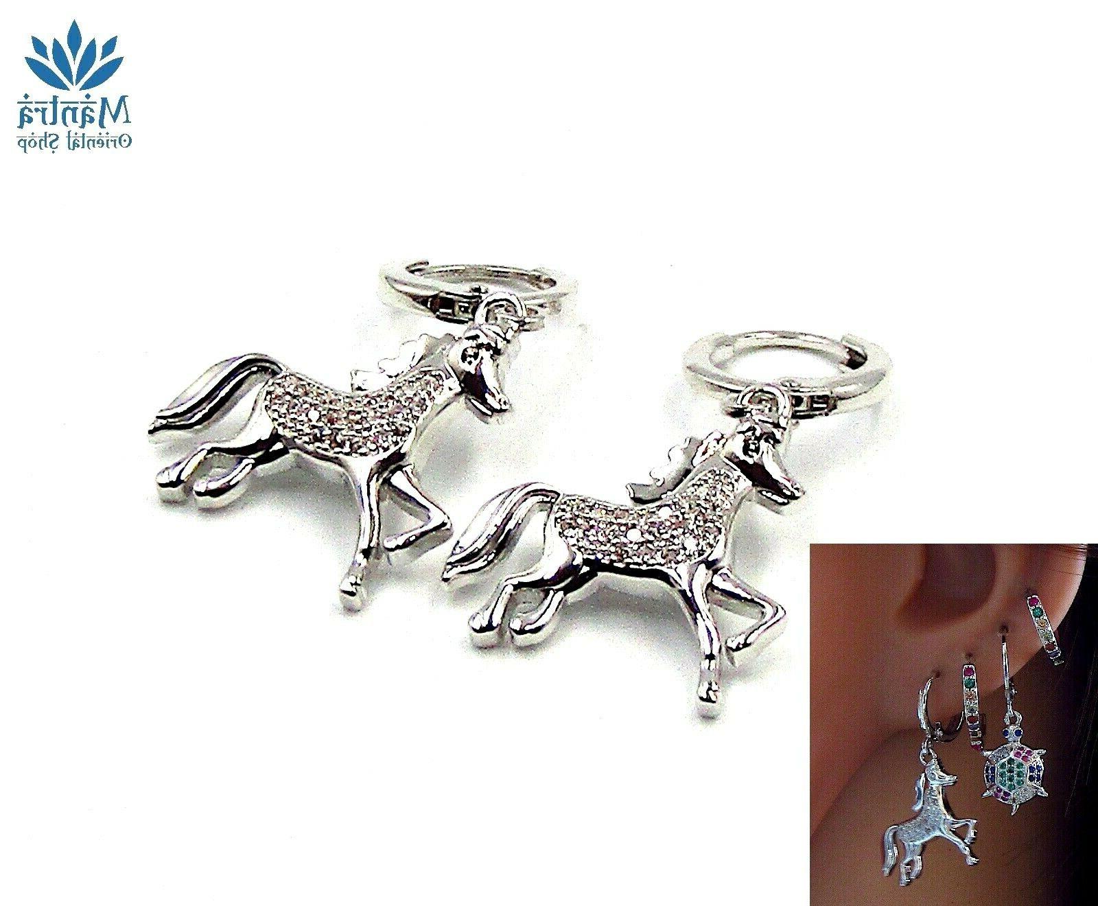 orecchini da donna cerchio piccoli con cavallo