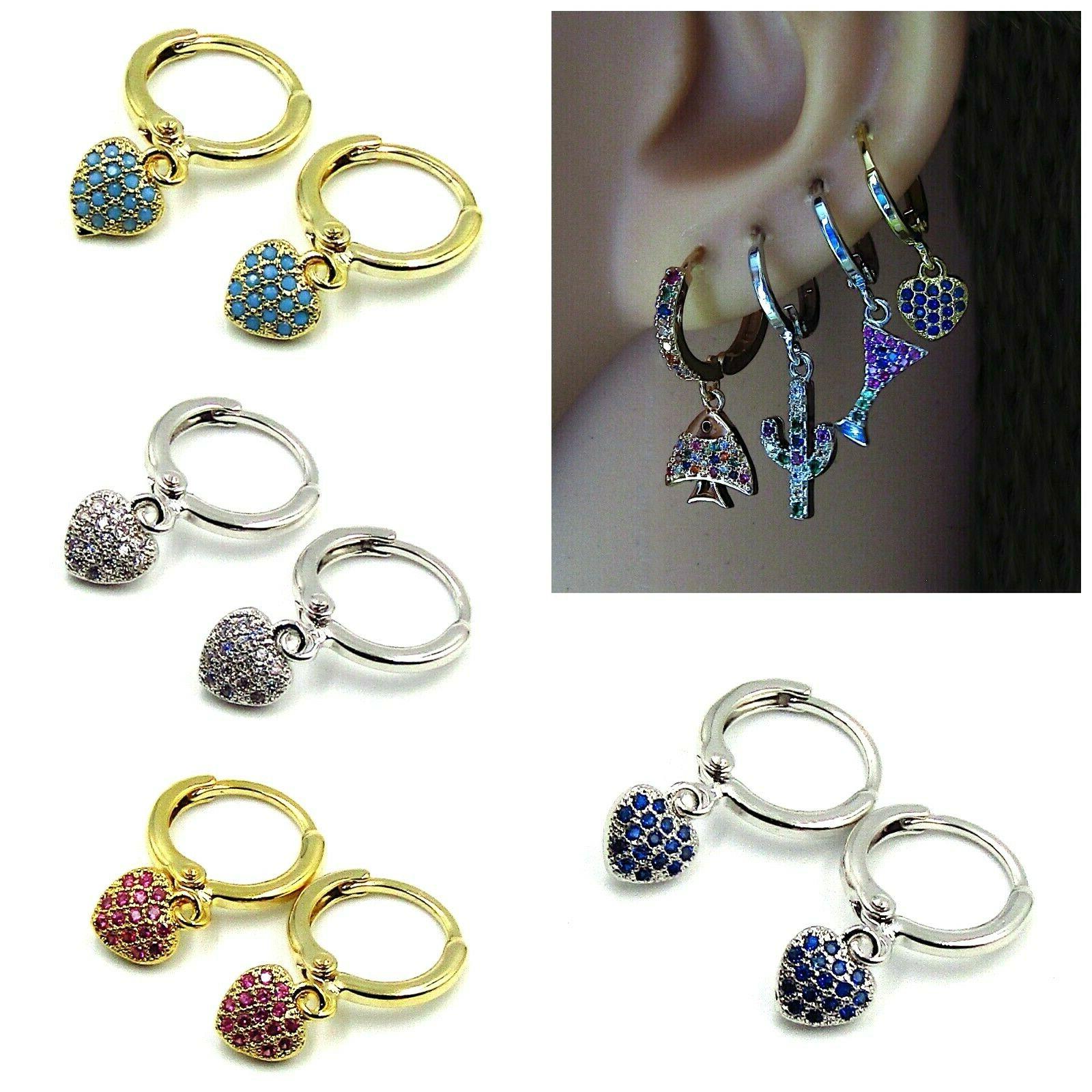 orecchini da donna cerchio piccoli con cuore