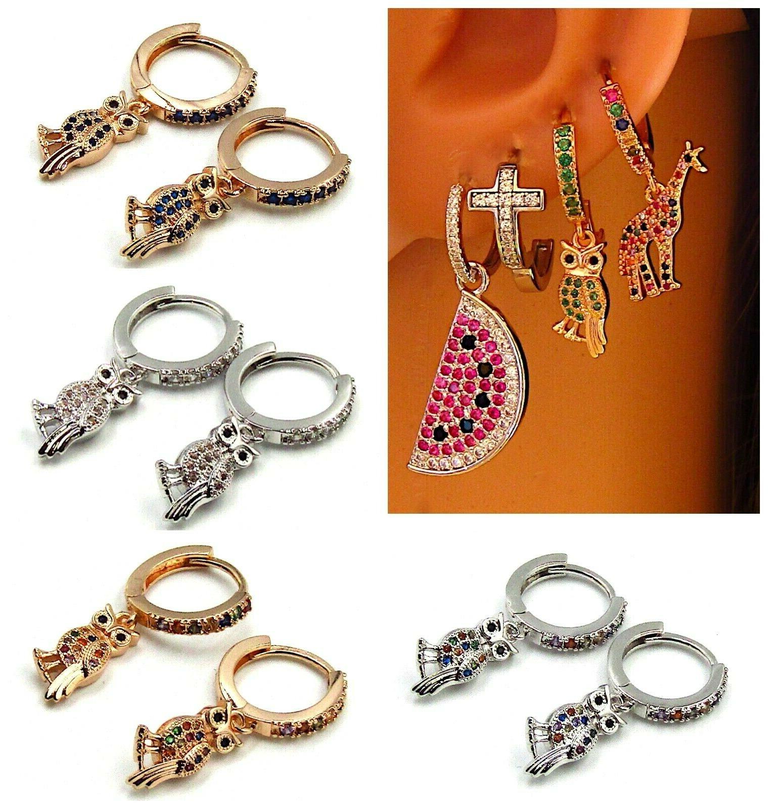 orecchini da donna cerchio piccoli con gufo