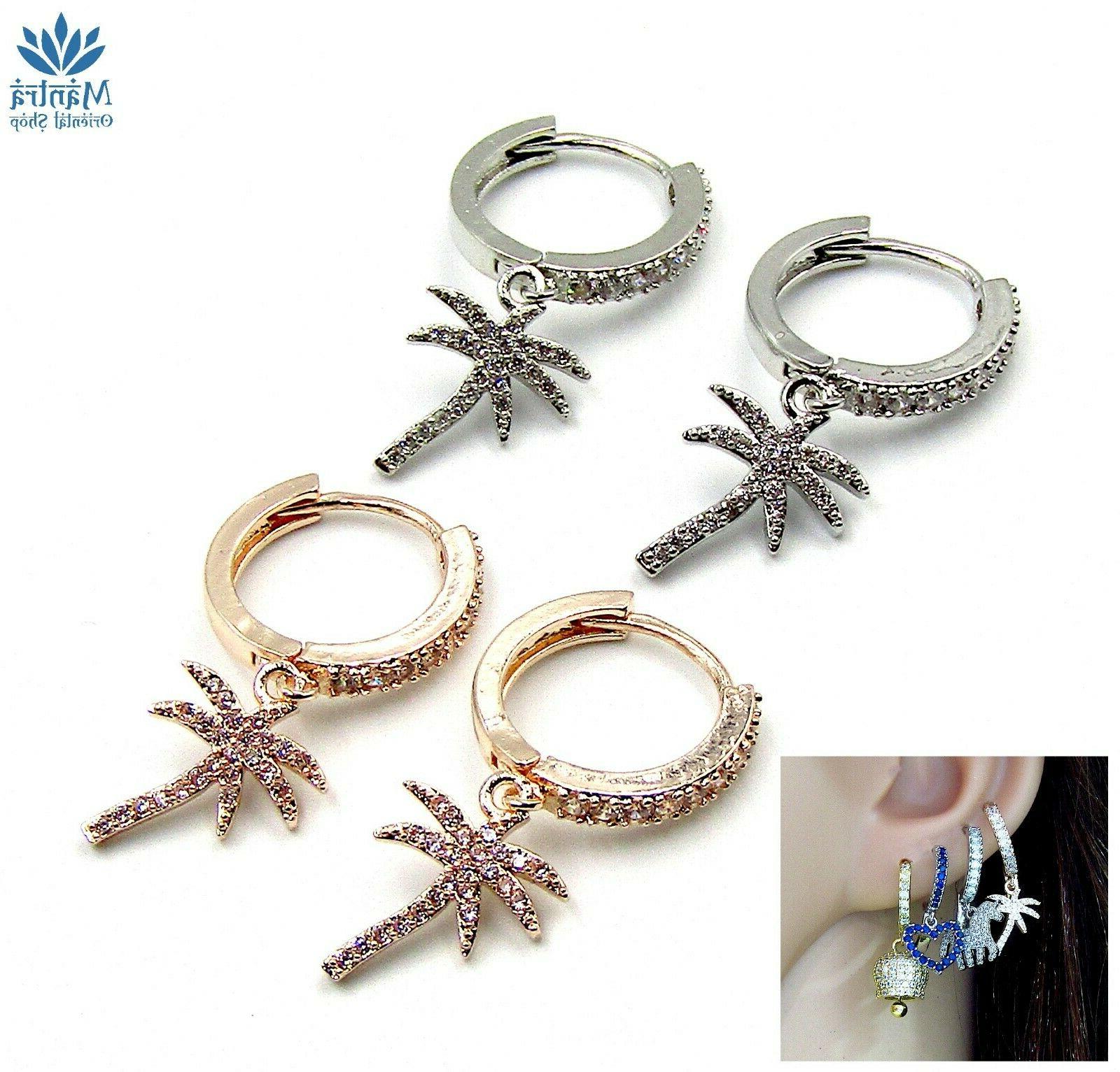 orecchini da donna cerchio piccoli con palme