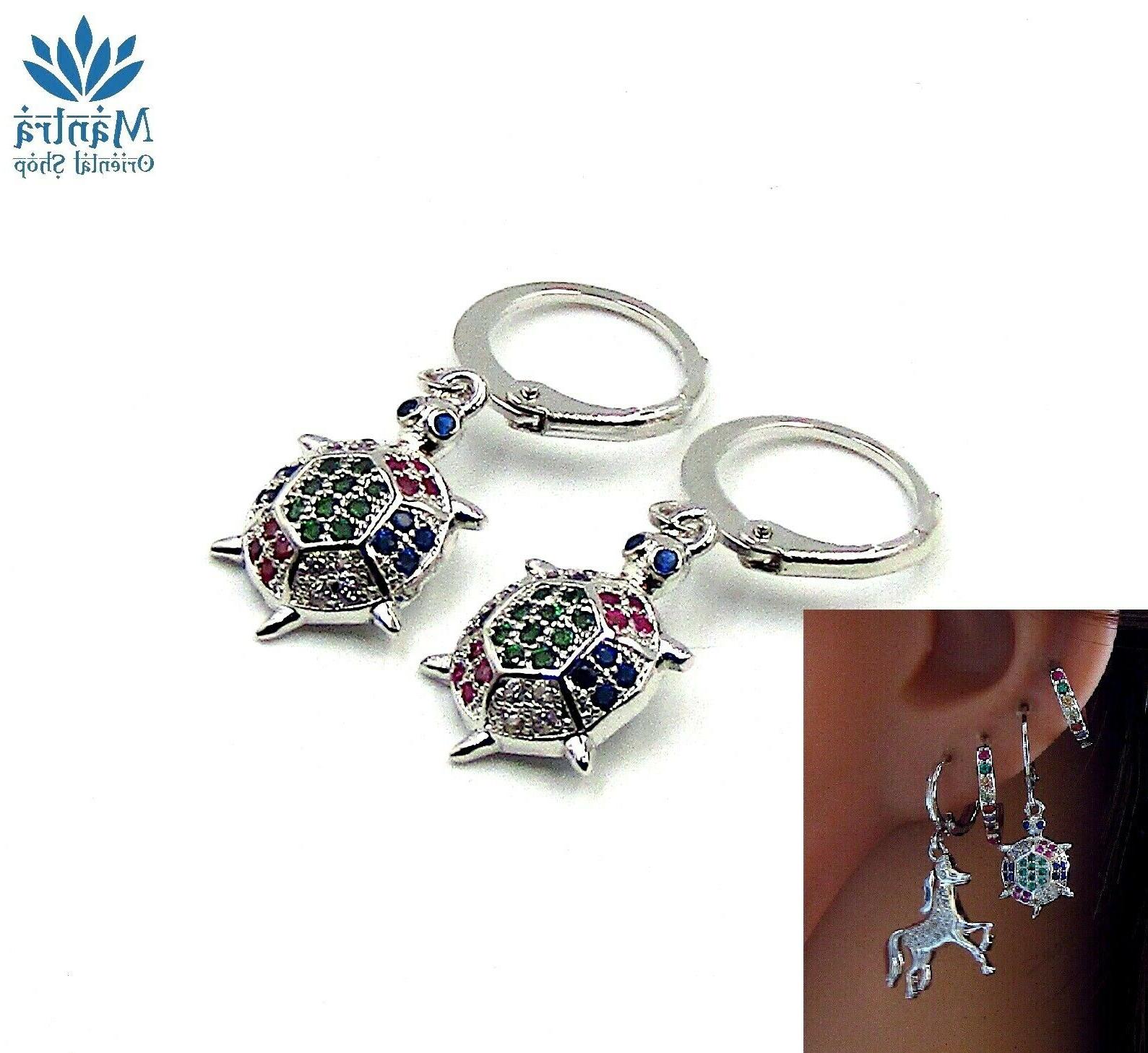 orecchini da donna cerchio piccoli con tartaruga