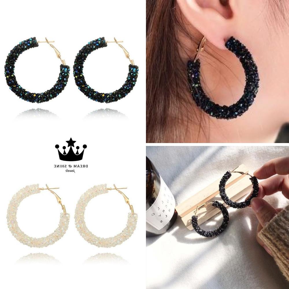 orecchini da donna cerchio swarovski brillanti luccicanti