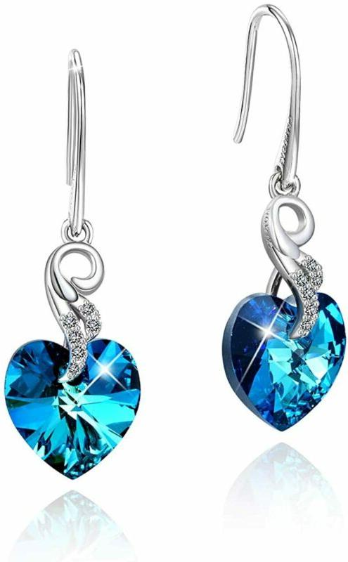 orecchini da donna con brillanti cuore pendenti