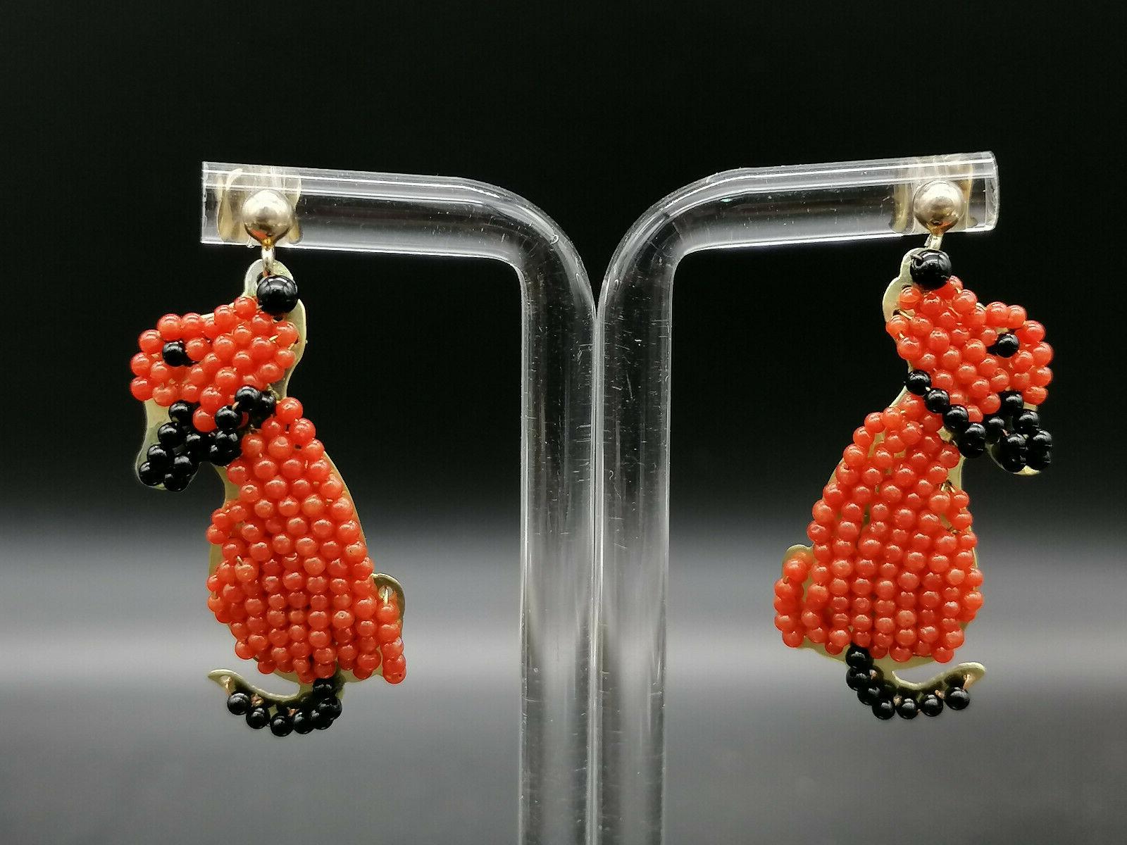 orecchini da donna corallo rosso onice argento