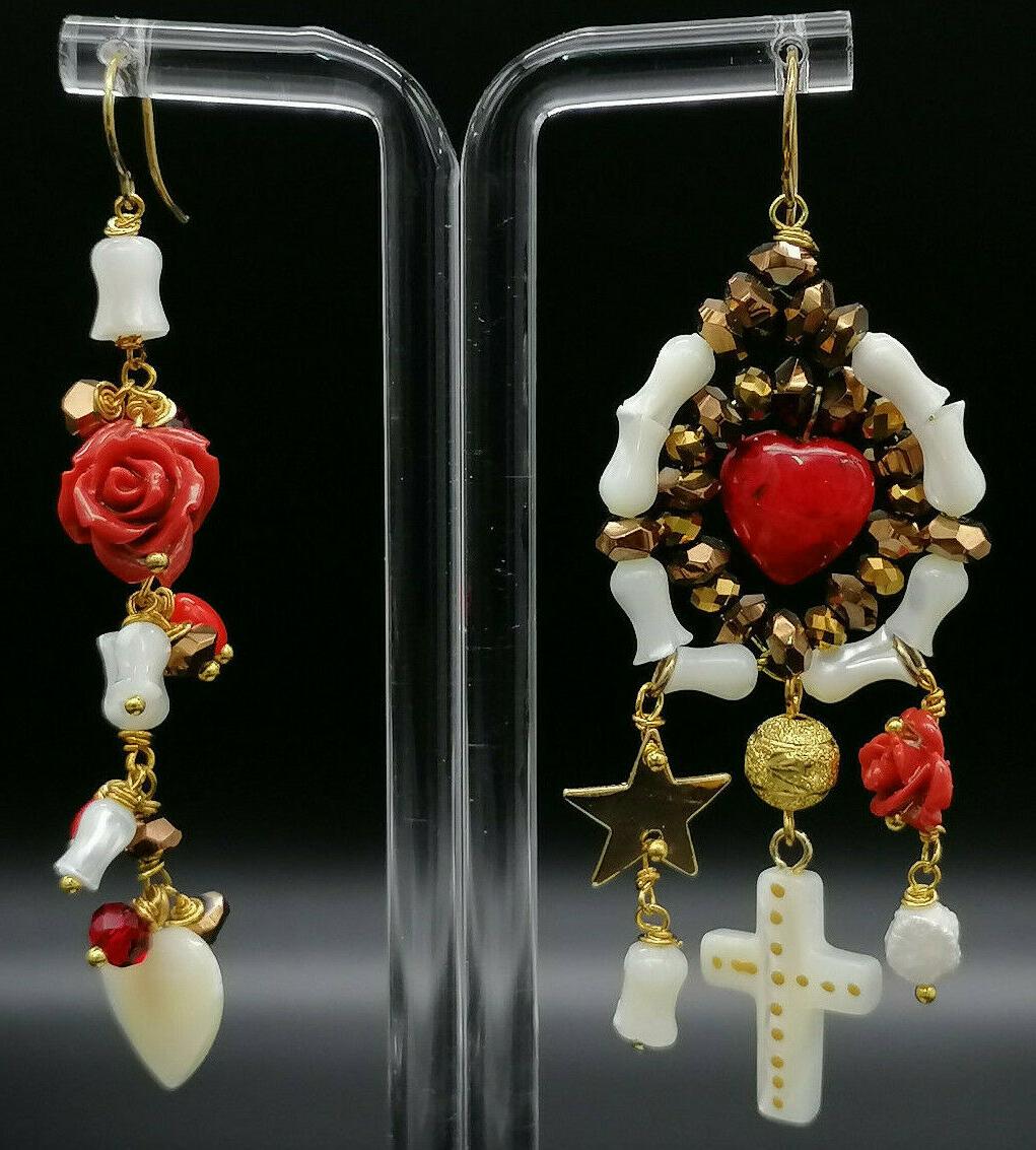 orecchini da donna grandi pendenti diversi madreperla