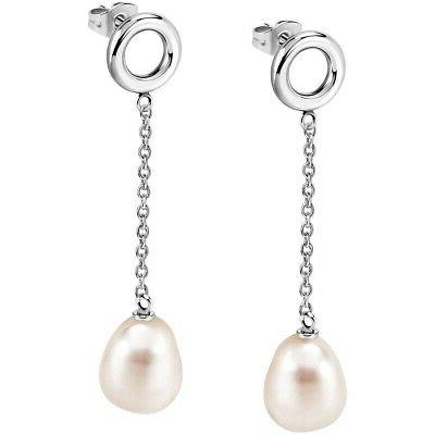 orecchini da donna in acciaio con perla