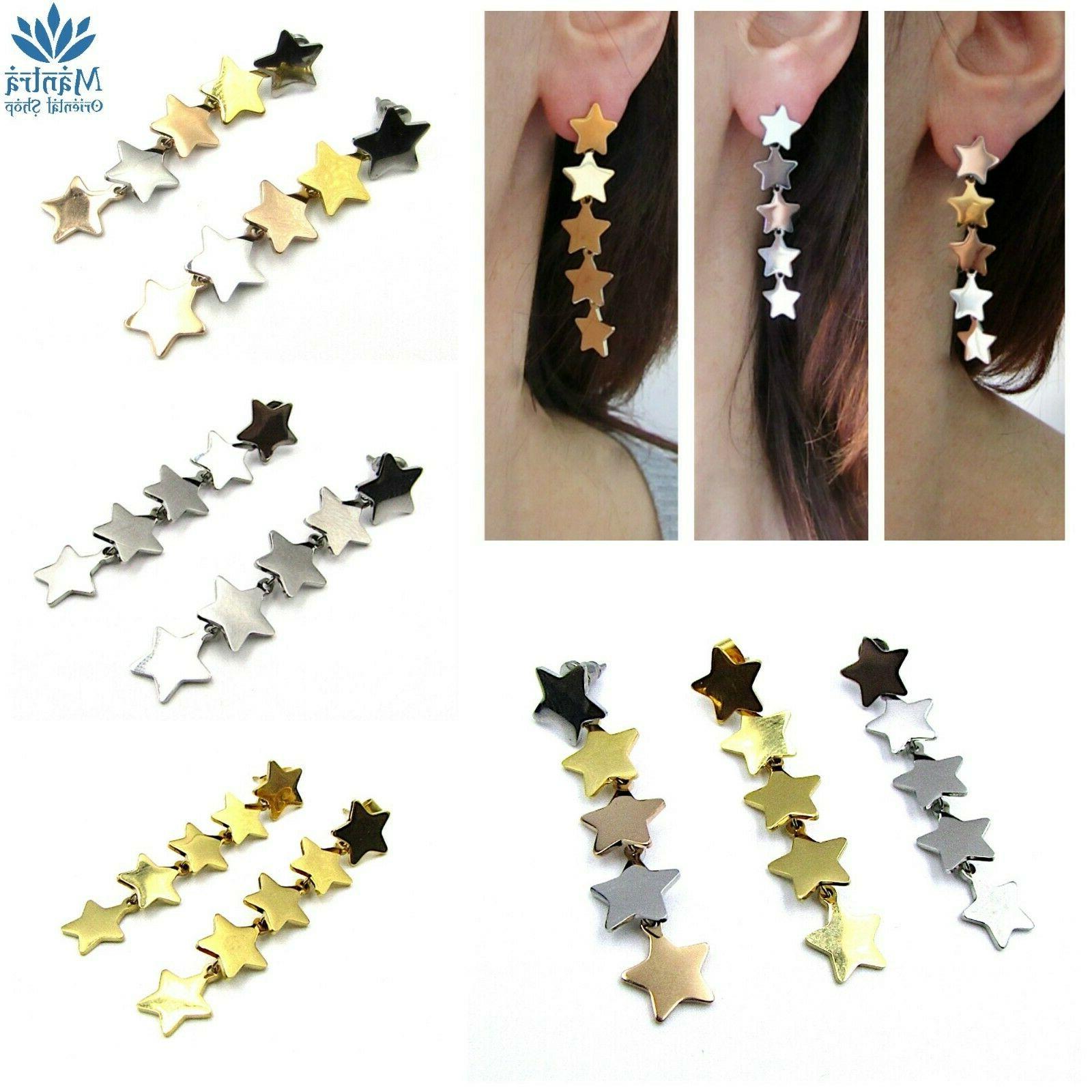 orecchini da donna in acciaio inox lunghi