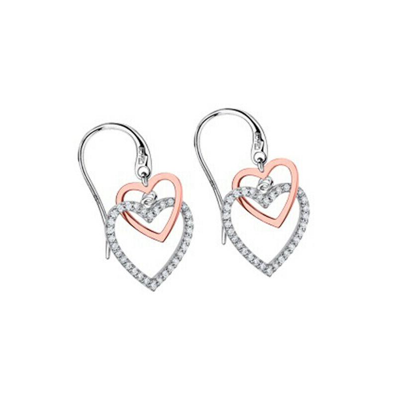 orecchini da donna in argento 925 cuori