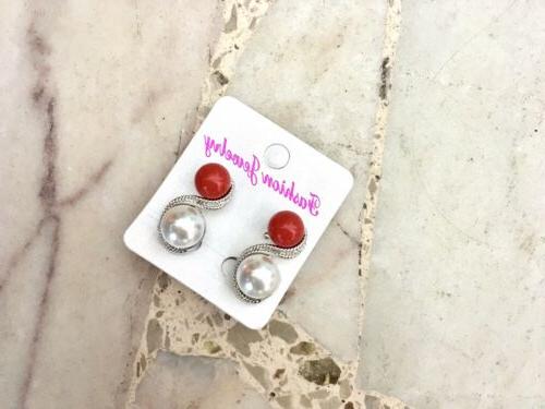 orecchini da donna in perla a clip