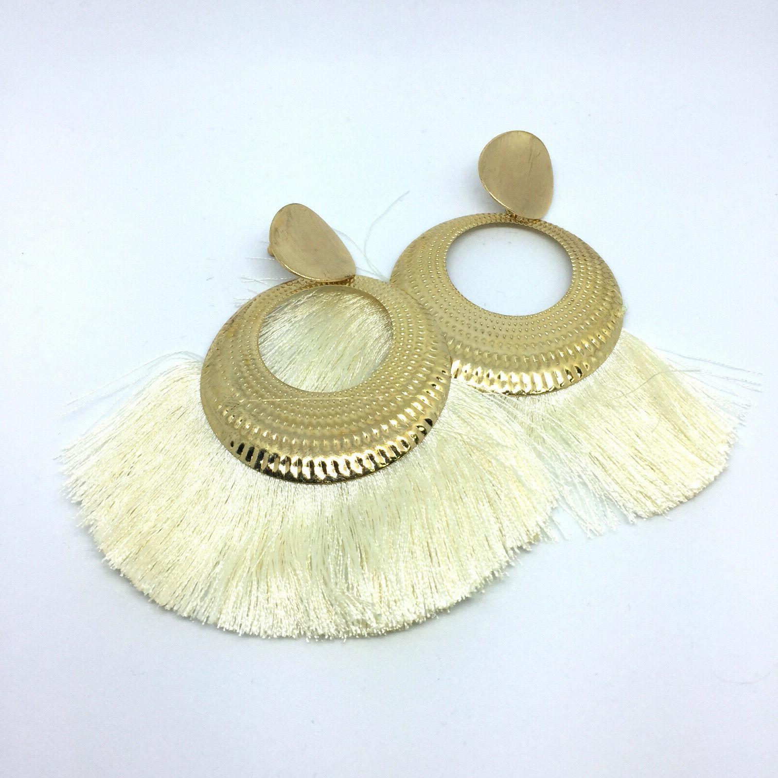 orecchini da donna pendente cerchio con nappine