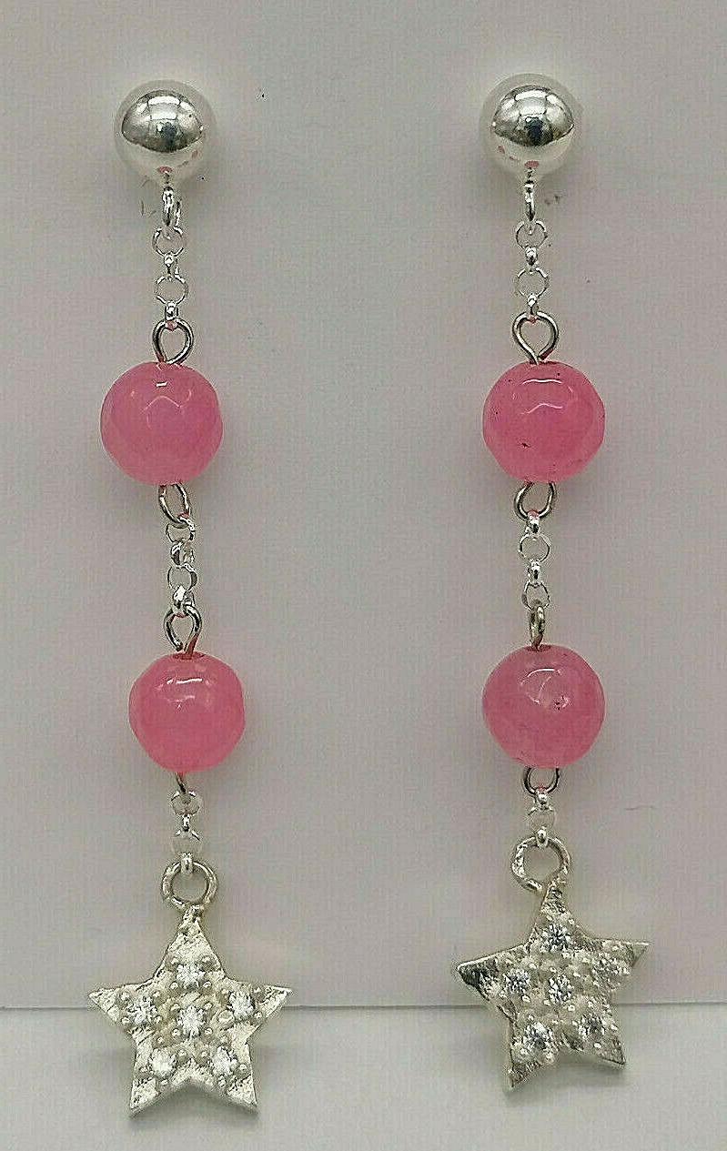 orecchini da donna quarzo rosa argento 925