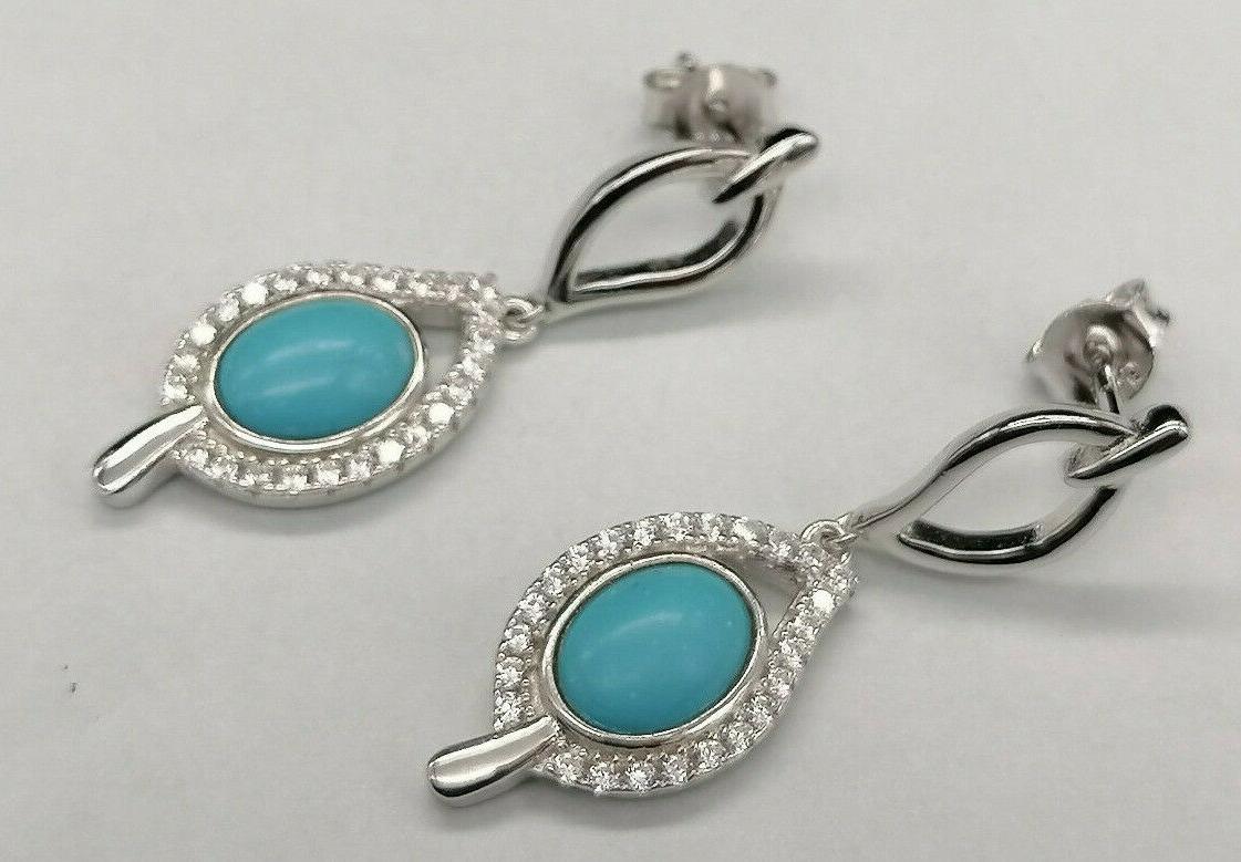 orecchini da donna turchese cabochon goccia zircone