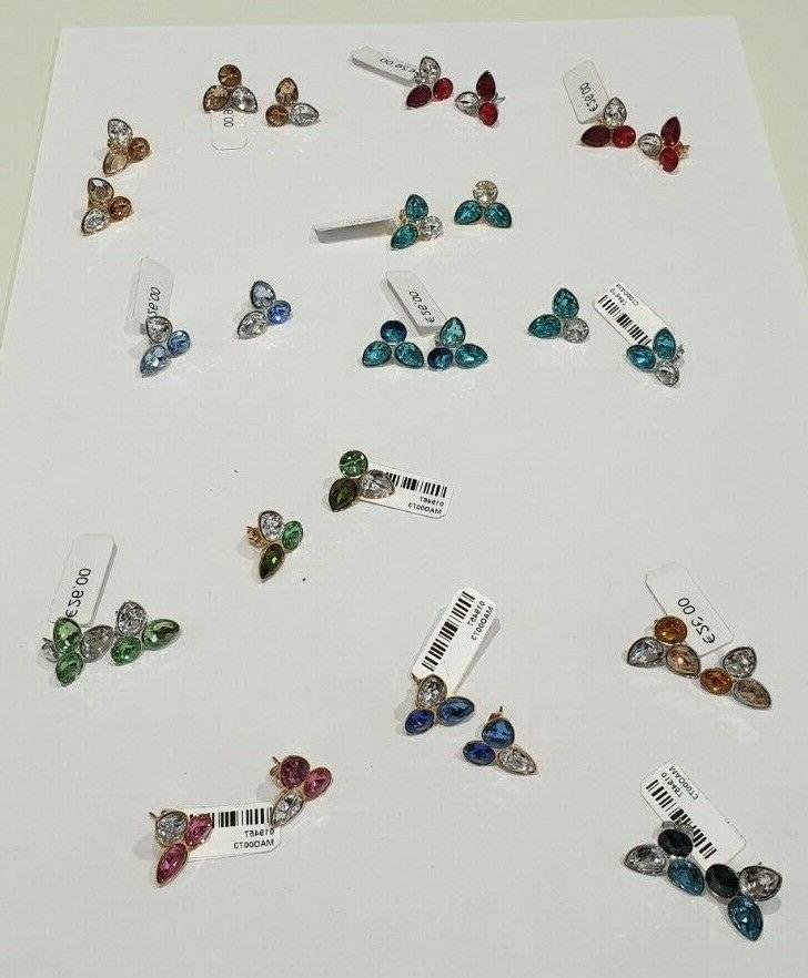 orecchini da lobo in ottone 3 strass