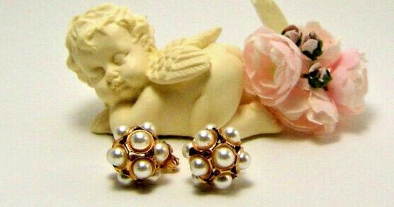 orecchini da lobo perle imitazione stile vintage