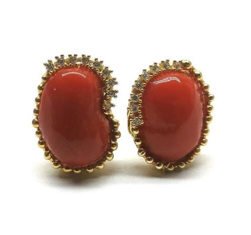 orecchini di vero corallo rosso prezioso artigianali