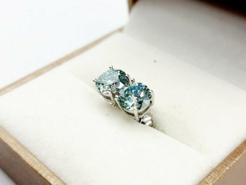 orecchini diamante in moissanite 1ct light blue