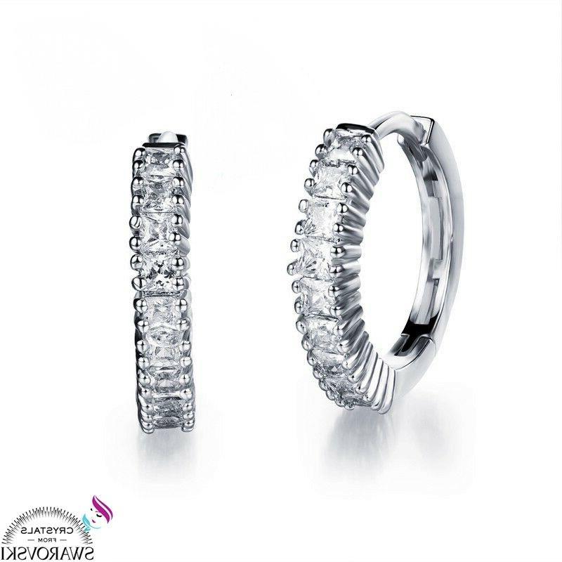 orecchini dona ragazza cerchio zirconi veri swaroski