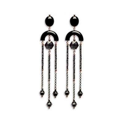 orecchini donna 17826wane argento nero