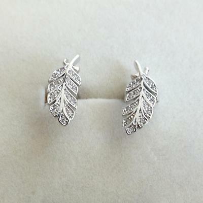 orecchini donna a lobo colore argento foglia