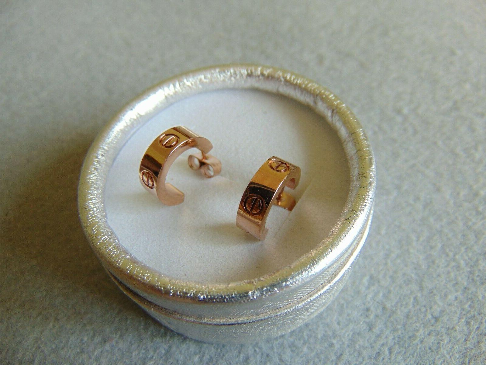 orecchini donna a semicerchio in acciaio color