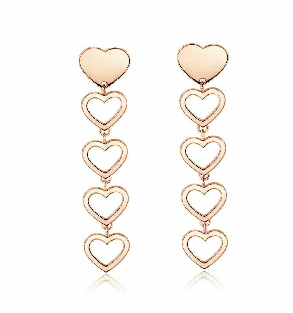 orecchini donna acciaio pendenti con cuori srl24
