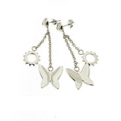 orecchini donna acciaio pendenti farfalle s0194090