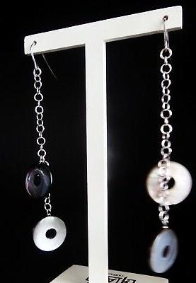 orecchini donna argento 925 pendenti 7cm cerchietti