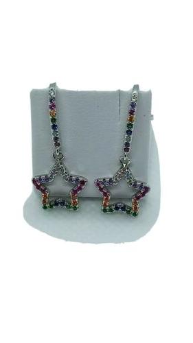 orecchini donna argento 925 pendenti multicolor