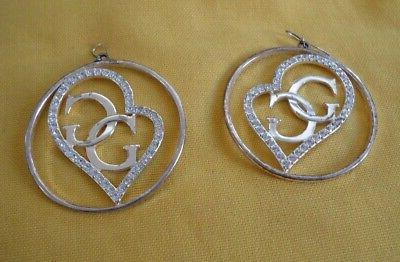 orecchini donna argento cerchio cuore earrings women