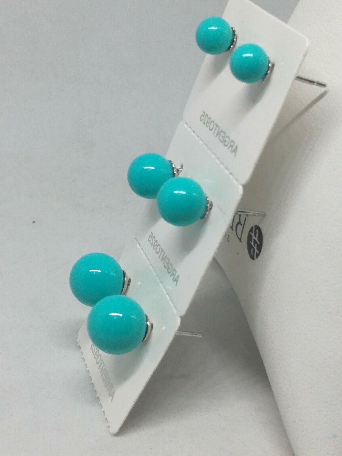 orecchini donna argento madreperla smalto turchese tonda